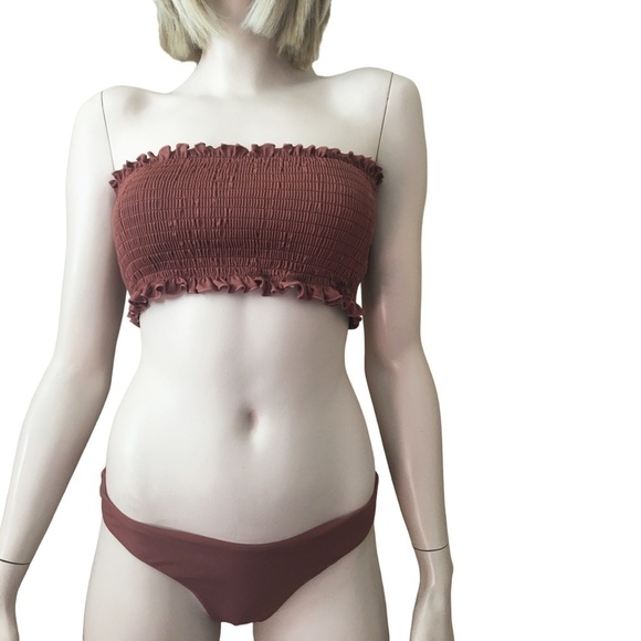 Zaful Forever Young 2 Piece Swimsuit Bikini Bathing Suit Shirred Smocked NWOT - Picture 8 of 15